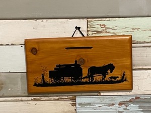Coat Hooks, Horse and Wagon End of Day wall hanging