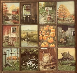 lot 197 image: Rustic Framed Art
