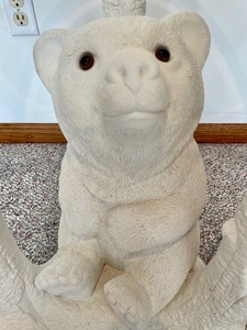 lot 186 image: AWESOME Pair of Polar Bear Glass Top End Tables