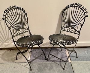 lot 171 image: Beautiful Ornate Wrought Iron Table and Chairs