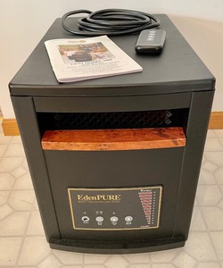 lot 161 image: EdenPURE Gen 3 Model 1000 Portable Heater on Casters with Remote and Manual