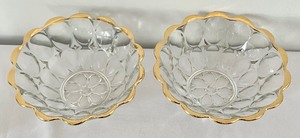 lot 105 image: Vintage Golden Rimmed Glassware Grouping