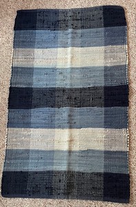 lot 118 image: Two Blue and White Woven Blue Decorative Rugs