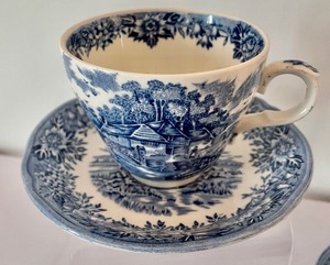 lot 127 image: English Village Cups and Saucers by Old Staffordshire