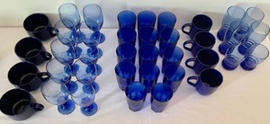 lot 126 image: Large Lot of Cobalt Blue Glassware