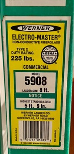 lot 142 image: 8 Foot Werner Ladder