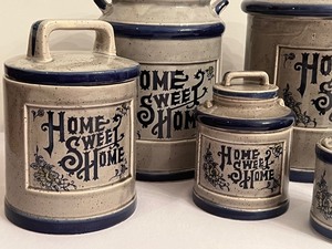 lot 215 image: 1960s Home Sweet Home Six Piece Canister Set