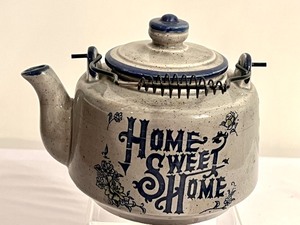 lot 216 image: 1960s Home Sweet Home Tea Kettle, Planter and Decorative Watering Can