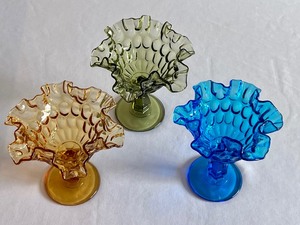 lot 62 image: Three Fenton Thumbnail Print Compotes or Candy Dishes