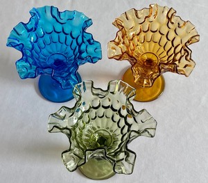 lot 52 image: (3) Fenton Thumbprint Candy Dishes