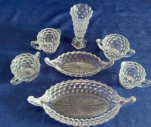 lot 50 image: American Fostoria Relish Dishes and More