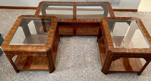 lot 38 image: Three Piece Accent Table Set Beautiful Coffee Table and Two Matching End Tables