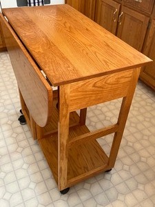 lot 56 image: Portable Kitchen Island and Two Stools