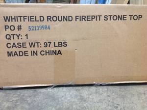 Hampton Bay Whitfield 48 in. Round Galvanized Steel Wood Burning Fire Pit Table in Dark Brown with Stone Look Tile Top (review pictures)