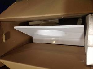 Design House 31 in. W x 19 in. D Cultured Marble Vanity Top in Solid White with Solid White Basin with 4 in. Faucet Spread