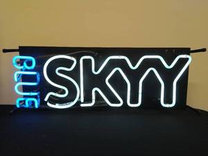 lot 1 image: Skyy Blue Neon Sign