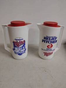 lot 47 image: Two Minnesota Twins Word Series Milk Pitchers