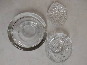 lot 52 image: Three Glass Ashtrays