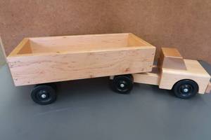 SOLID WOODEN TRUCK AND TRAILER