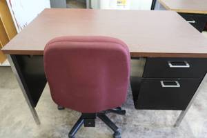 METAL DESK AND CHAIR