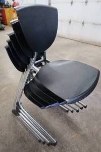 5 STACKING BLACK  CROME CHAIRS