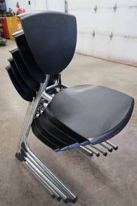 5 STACKING BLACK  CROME CHAIRS