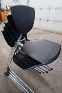 5 STACKING BLACK  CROME CHAIRS