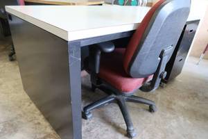 METAL DESK AND CHAIR