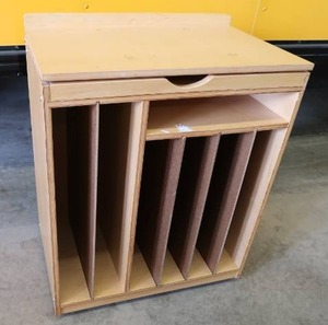 WOODEN ROLLING FILE DESK  CABINENT
