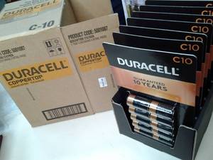 lot 163 image: Case of 96 Size C Duracell batter...