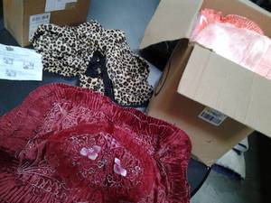 lot 223 image: Box full with assorted colors of fa...