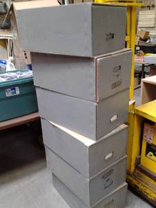 lot 228 image: Stack of 6 Cardboard file drawer bo...