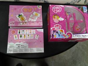 lot 230 image: My Little Pony 6 piece drum set and...