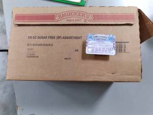 lot 244 image: Case of 200-38oz Smuckers Sugar Fr...