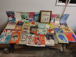 lot 50 image: Collection of Sheet Music Including Framed Show Boat Music