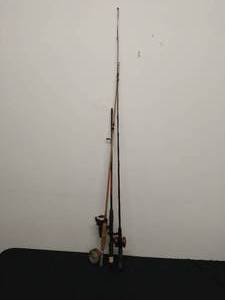 lot 147 image: 3 Fishing Rods and Reels with additional fishing line