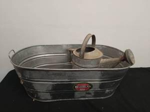 lot 148 image: Galvanized Steel Tub, Watering Can, and other misc. items