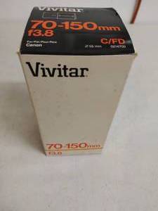 lot 65 image: Vivitar Canon 70-150mm CFD Lens with Tiffen Adapter