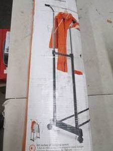 flared double garment rack open box...