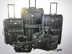 argyle jacquard 5 pc luggage set bl...