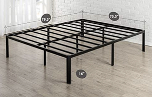 ZINUS Bed Frame, 16  Metal Platform with Steel Slat Support, Mattress Base