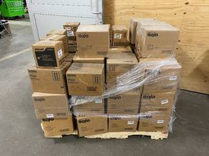 Pallet of Various Hand Cleaners and Hand Sanitizers