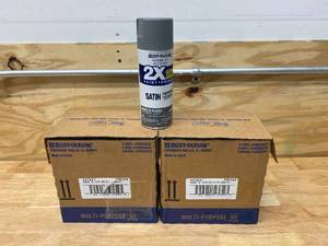 RUST-OLEUM Lot of 2 Cases of-  Granite, Rust-Oleum American Accents 2X Ultra Cover Satin Spray Paint, 12 oz (6 cans per case)