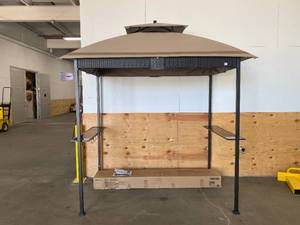 SUNJOY Brown Metal Rectangle Grill Gazebo (Exterior 5-ft x 8-ft Foundation 4.3-ft x 6.82-ft)