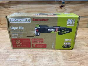 ROCKWELL SoniCrafter Cordless 2-Amp 20-Volt Max Variable Speed Oscillating Multi-Tool 12 PC Kit with Soft Case (1-Battery Included)