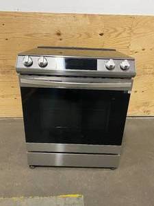 SAMSUNG 6.3 cu. ft. Slide-In Electric Range with Air Fry Convection Oven in Fingerprint Resistant Tuscan Stainless Steel