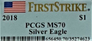 lot 902 image: 2018 P Morgan Silver Dollar - Perfect MS 70 PCGS grading, First Strike.  Rare Find