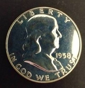 1958 Proof() Franklin Silver Half Dollar