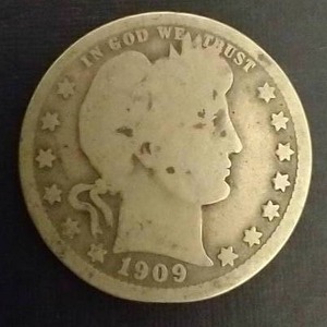 1909-D 90% Silver Barber Quarter