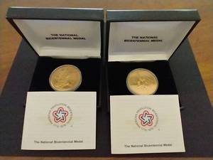 2 1976 Bronze National Bicentennial Medals